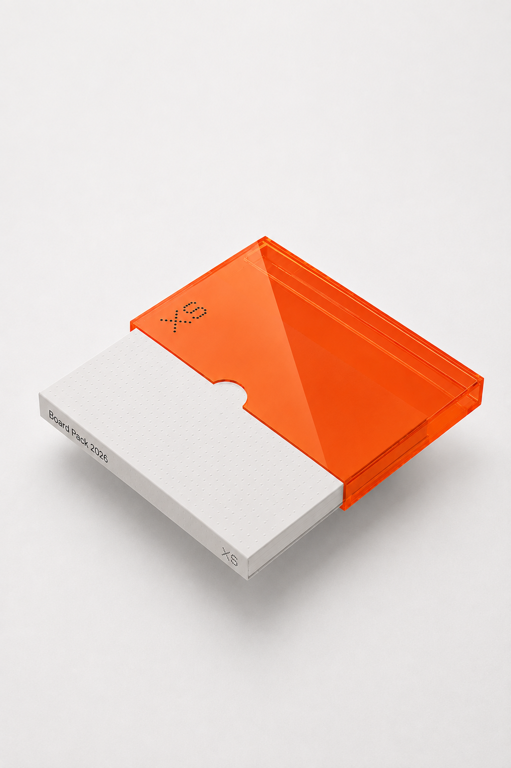 XS board pack in a signal-orange sleeve